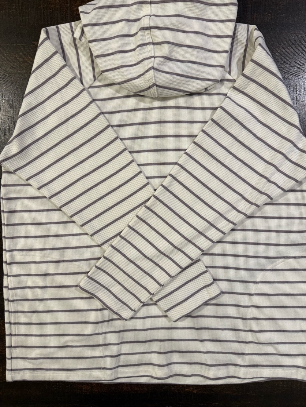 Max & Mia Striped Thermal Lounge Hoodie Pullover Top XL - Picture 5 of 10